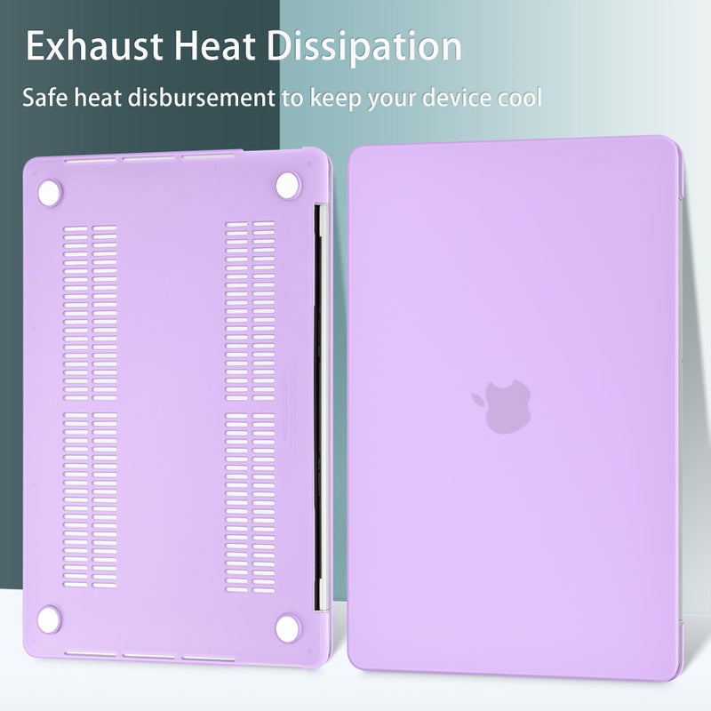 May Chen Compatible with MacBook Pro 13 inch Case 2022 2021 2020 Release Model A2338 M2 M1 A2251 A2289, Plastic Hard Shell Case with Keyboard Cover for MacBook Pro 13 Touch Bar Fits Touch ID, Purple - Image 4